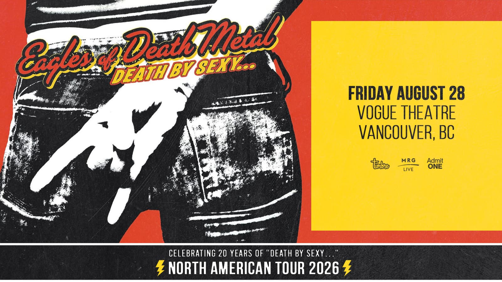 Eagles of Death Metal - Death By Sexy 20th Anniversary Tour (Vancouver) at Vogue Theatre, Vancouver