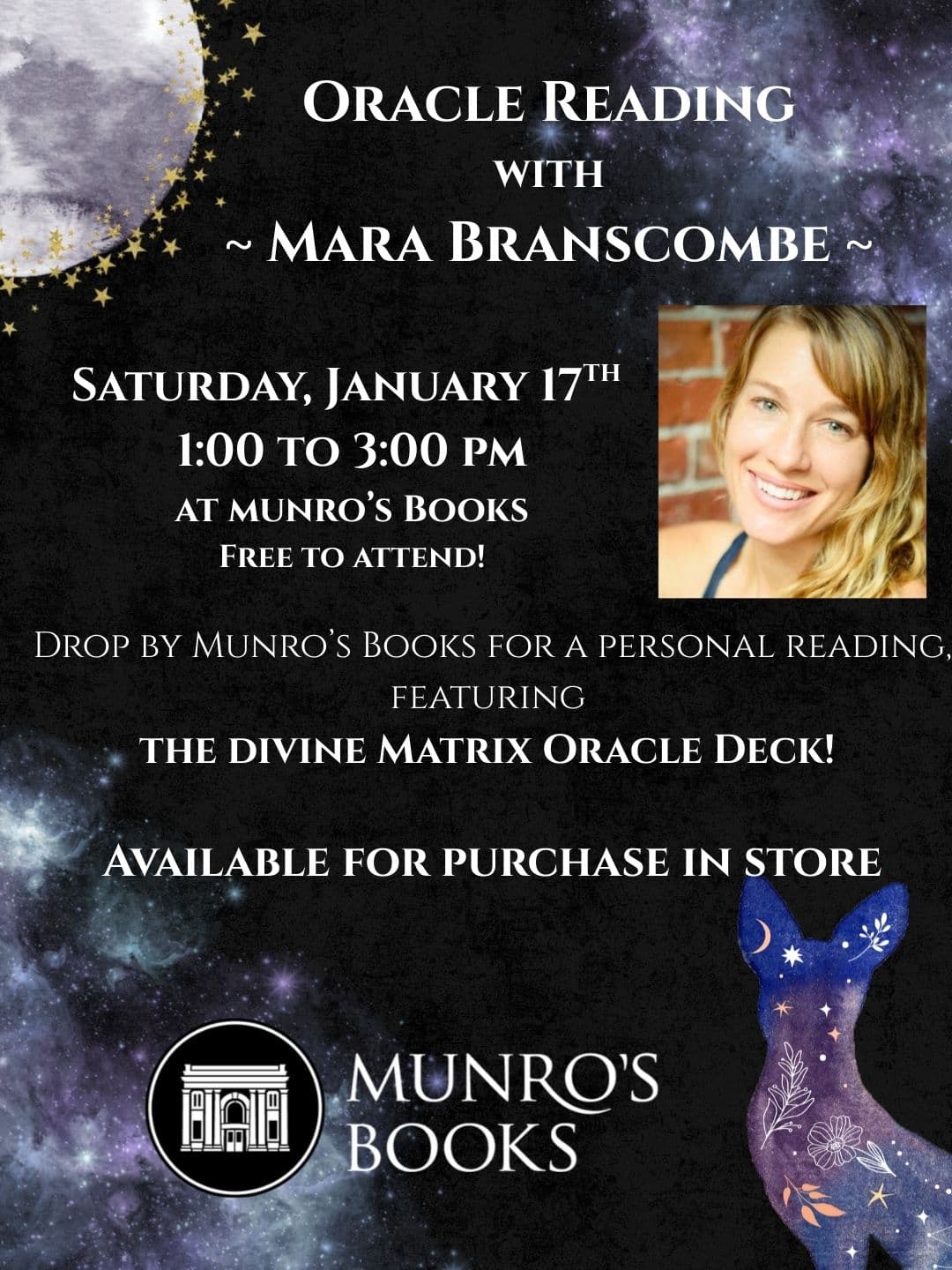 Oracle Reading with Mara Branscombe at Munro's Books, 1108 Government St, Victoria, BC