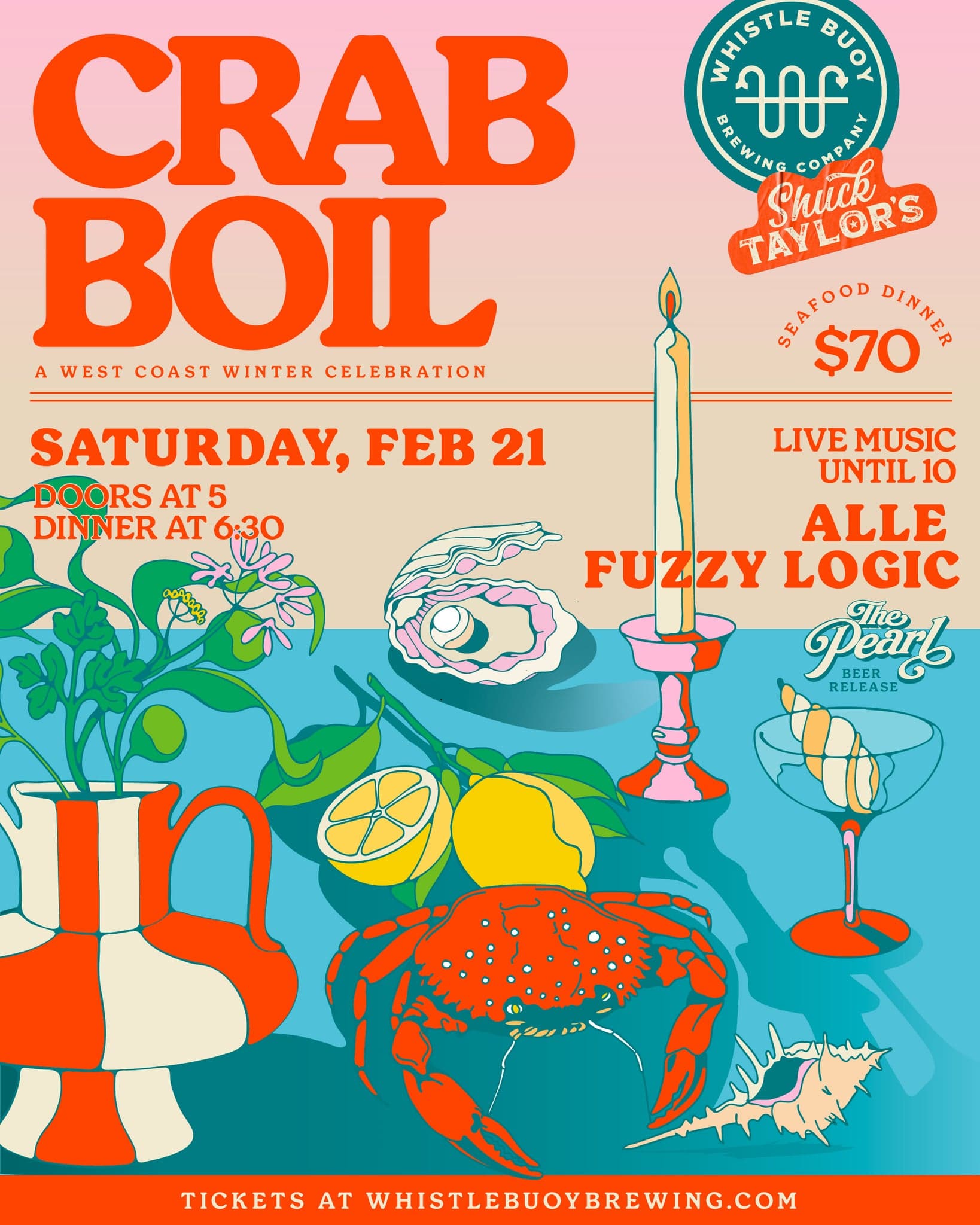 Crab Boil - West Coast Seafood Dinner Ticket at Whistle Buoy