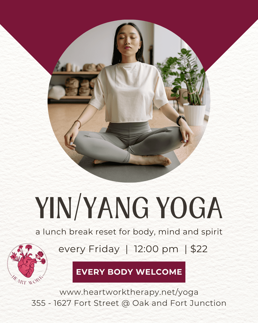 Yin Yang Yoga at 355 - 1627 Fort Street (Oak and Fort Junction)