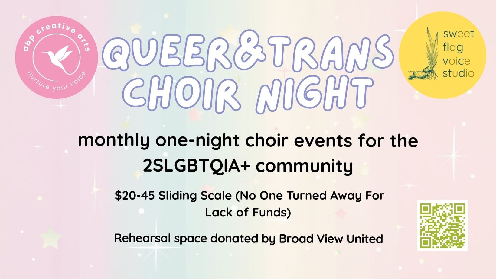 1 Night Queer&Trans Choir at BroadView United (3703 St Aidans St, Victoria, BC V8P 2V7)