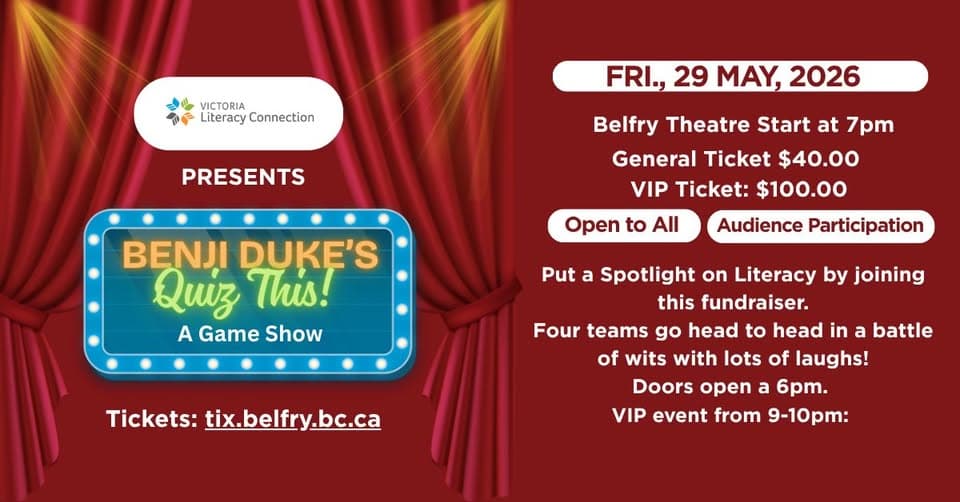 Victoria Literacy Connection Presents Benji Dukes' Quiz This! A Game Show at Belfry Theatre