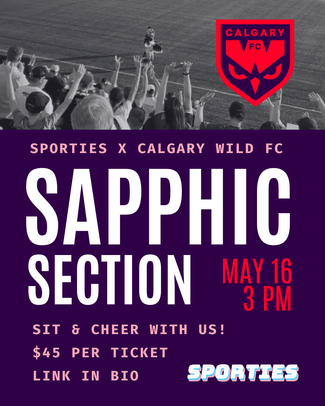 Sapphic Section at Calgary Wild FC Game at McMahon Stadium