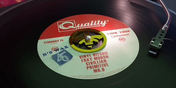 B'S WAX, a 45rpm BIRTHDAY JAM feat. VINYL RITCHIE, FOXY MORON, CIVILLIAN, PRIMITIVE, MR.B at The Downbeat