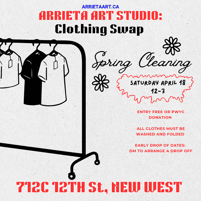 Clothing Swap - Spring Cleaning Edition - at Arrieta art studio
