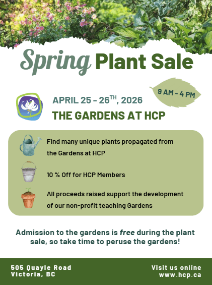 The Gardens at HCP: Spring Plant Sale 2026 at 505 Quayle Road, Victoria BC
