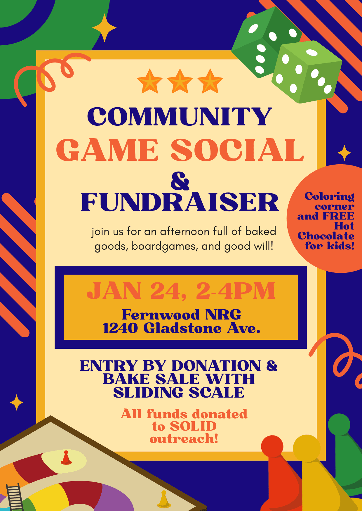 Game Social & Fundraiser at Fernwood NRG, 1240 Gladstone Avenue