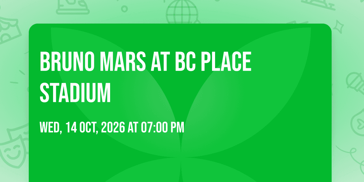 Bruno Mars At Bc Place Stadium at BC Place Stadium
