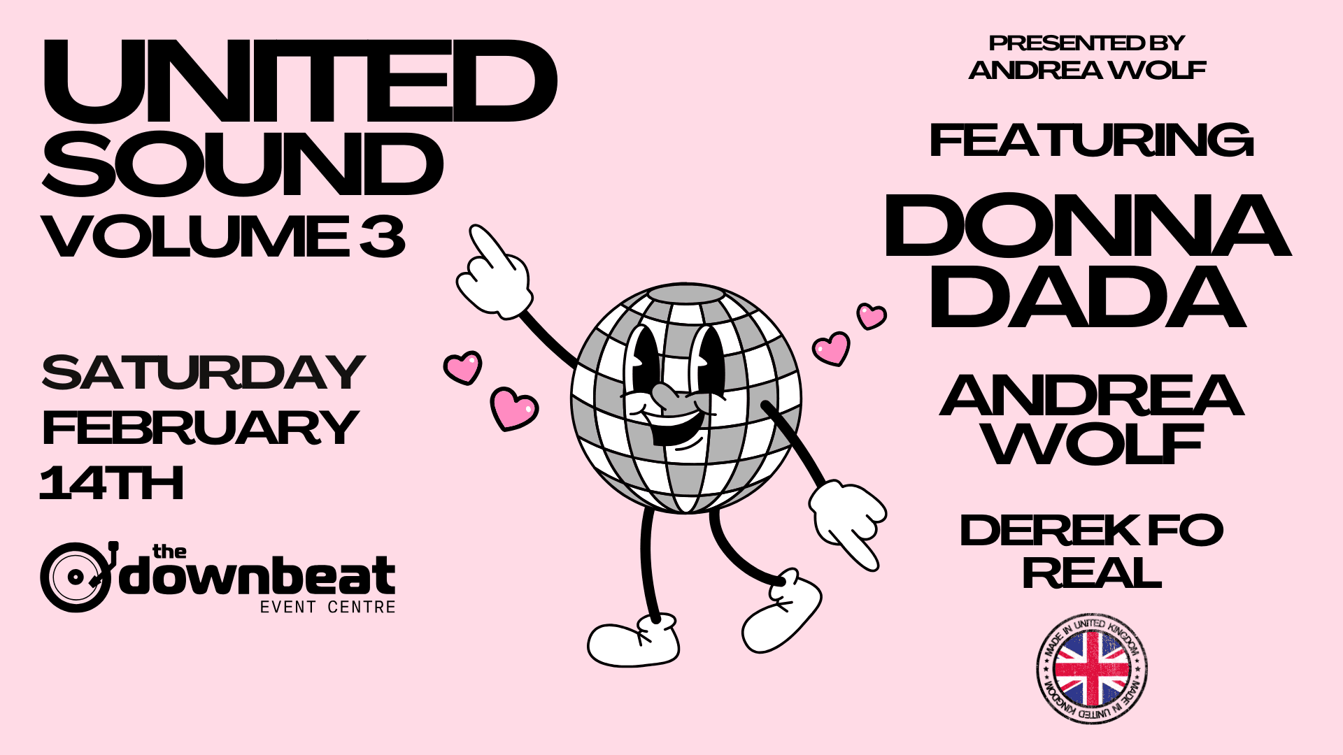 United Sound #3 Donna Dada, Andrea Wolf, Derek FoReal at The Downbeat