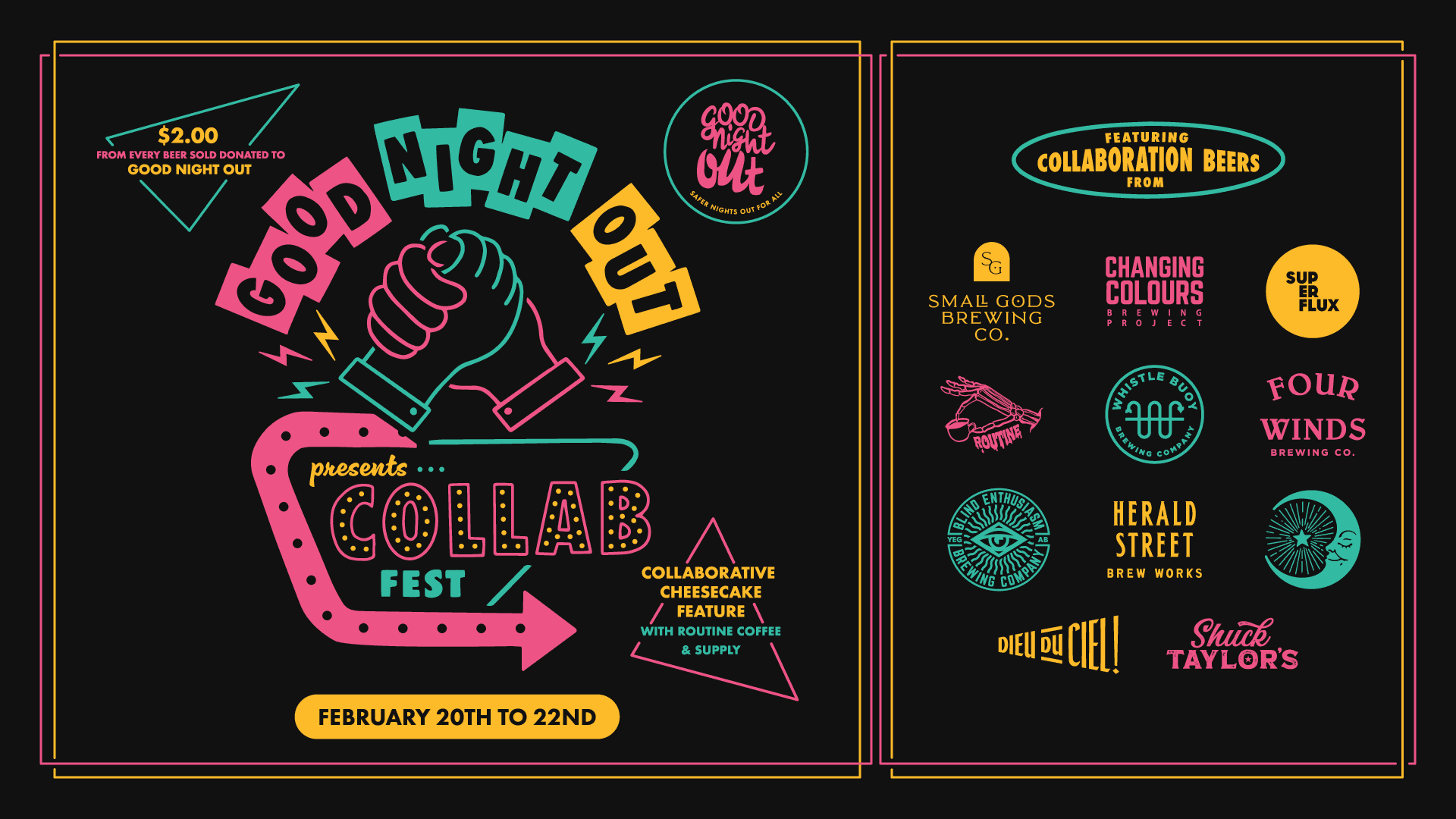 Good Night Out Collab Fest at Small Gods Brewing, 9835 Third St, Sidney BC