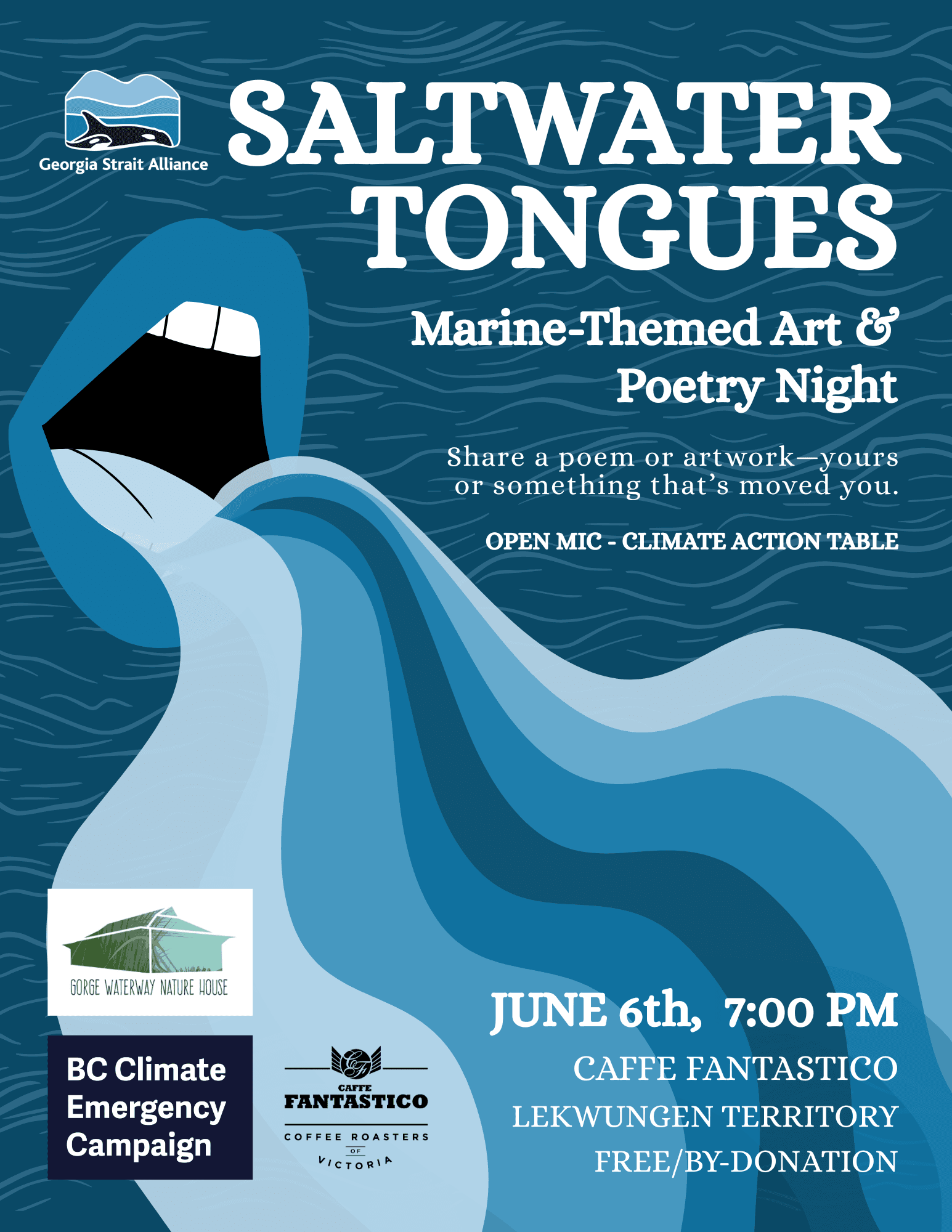 Saltwater Tongues: Marine themed art and poetry night at Caffe Fantastico
