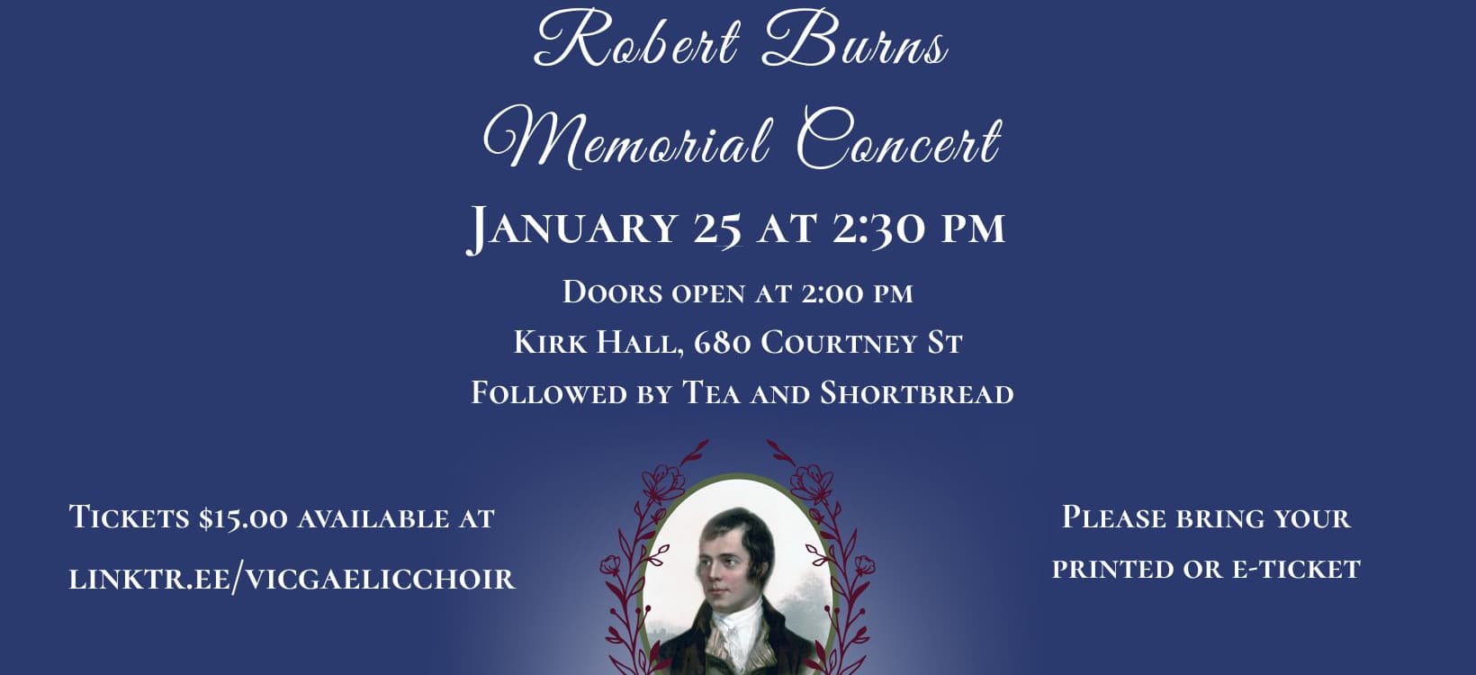 Robert Burns Memorial Concert at 680 Courtney St, Victoria, British Columbia