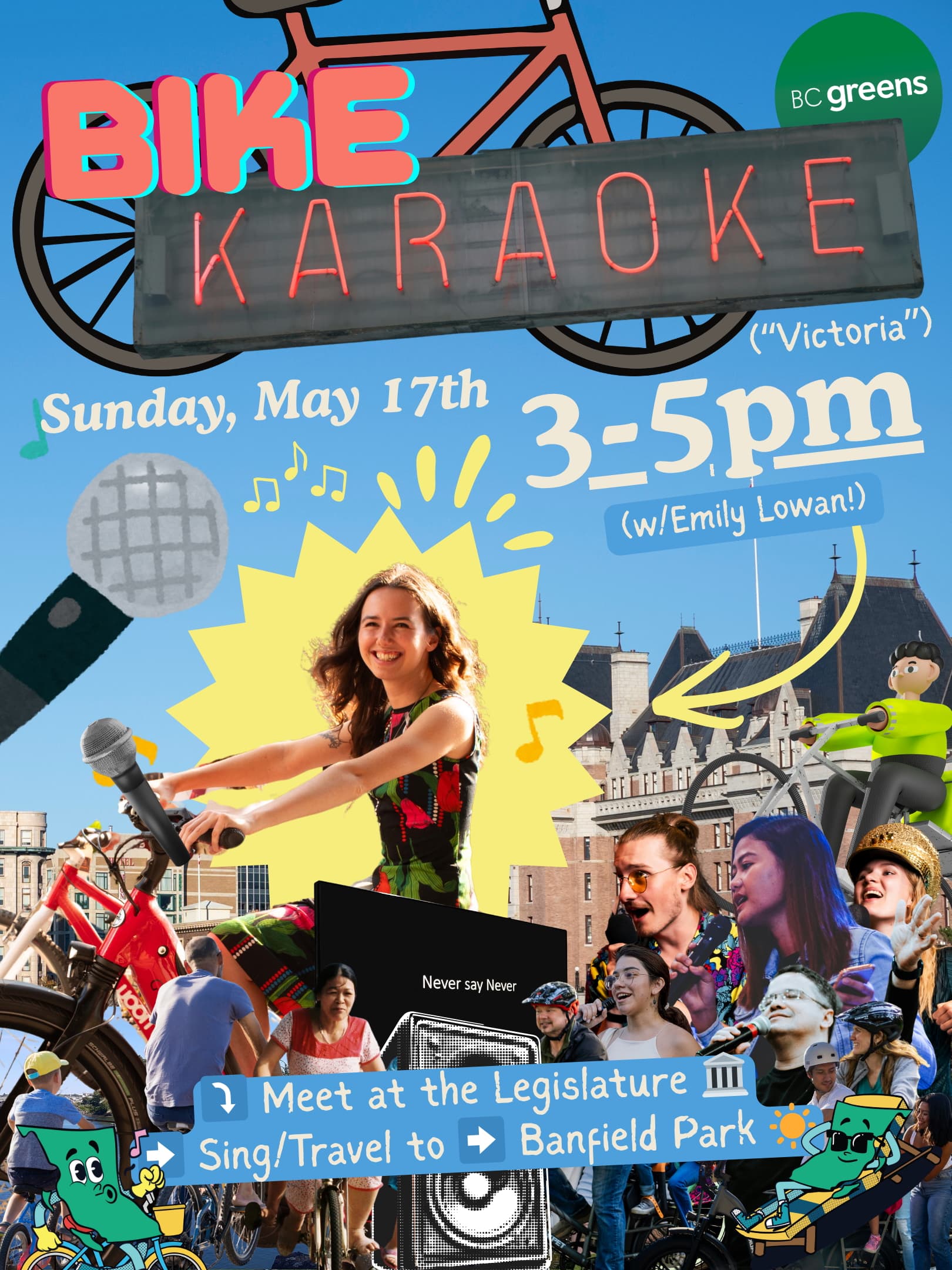 Bike Karaoke with Emily Lowan! at Victoria Legislature
