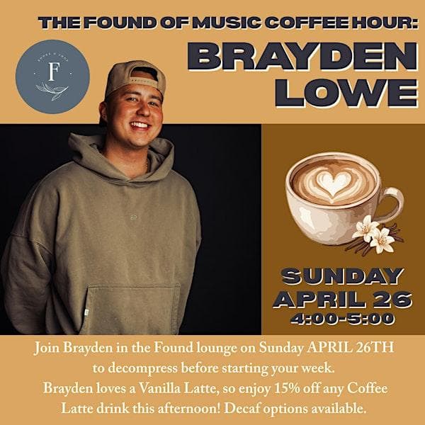 Brayden Lowe: The Found Of Music at Found Books & Shop Cochrane