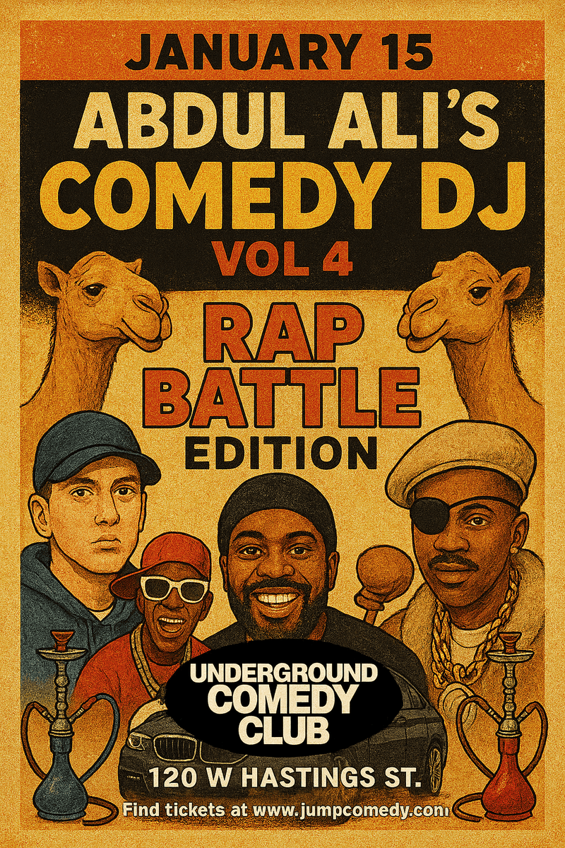 Comedy DJ Stand Up Comedy & Hip Hop Show at Underground Comedy Club