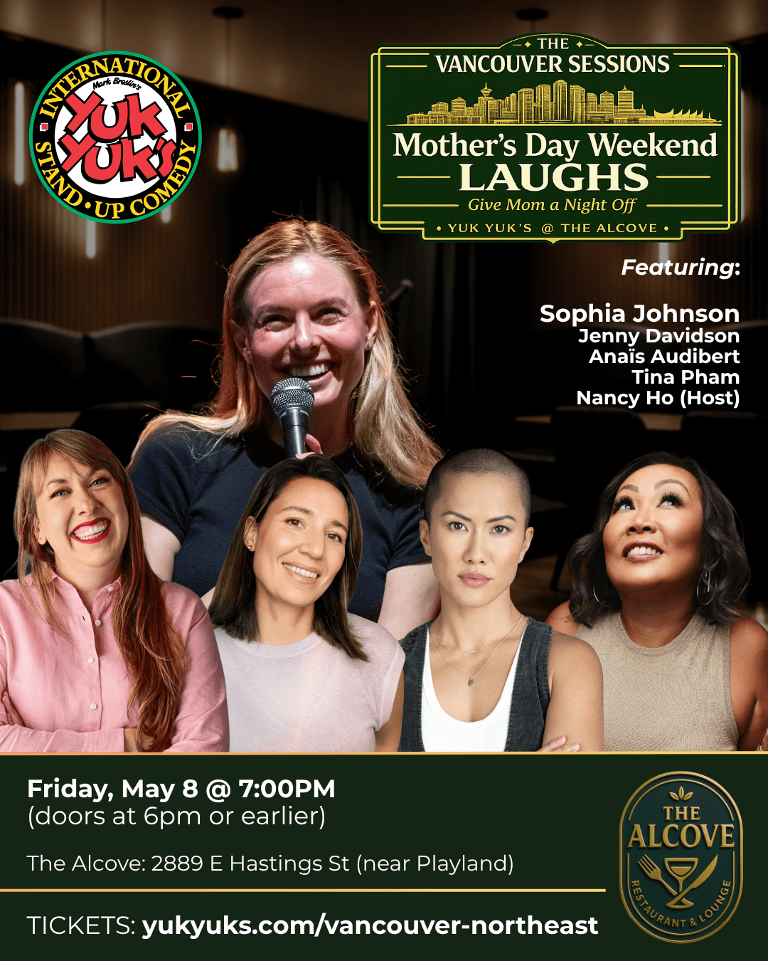 Mom’s Night Off: No Dishes, Just Punchlines at The Alcove Lounge (2889 E Hastings St, Vancouver, BC V5K 2A1)