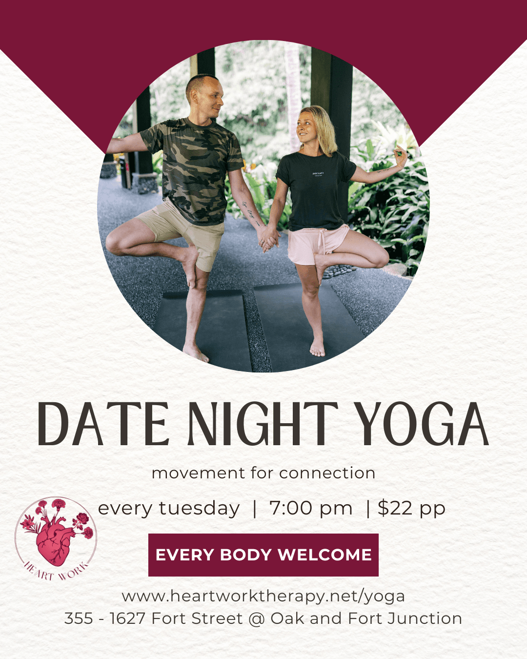 Date Night Yoga at 355 - 1627 Fort Street