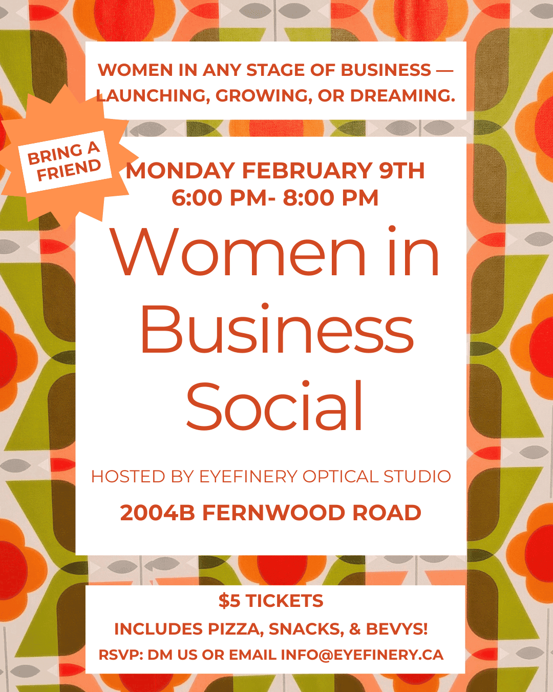 Women in Business Social at 2004b Fernwood Road