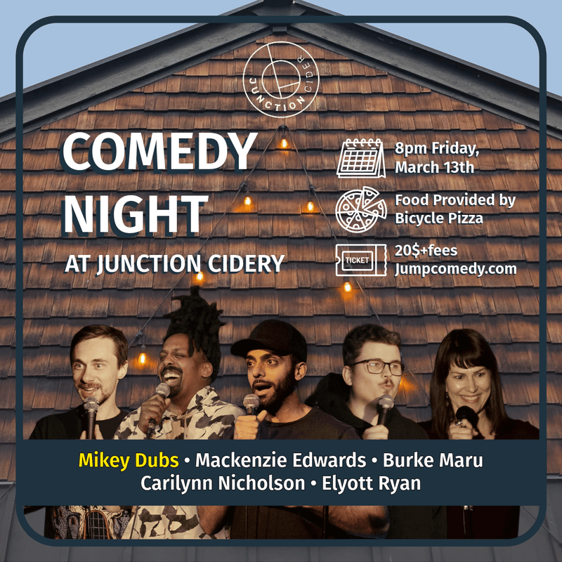 Comedy Night At Junction Cidery - March 13th — Performing Arts in Victoria