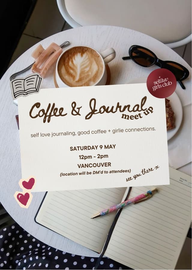 Coffee + Self Love Journal Meet Up ☕️📔✨ at Central