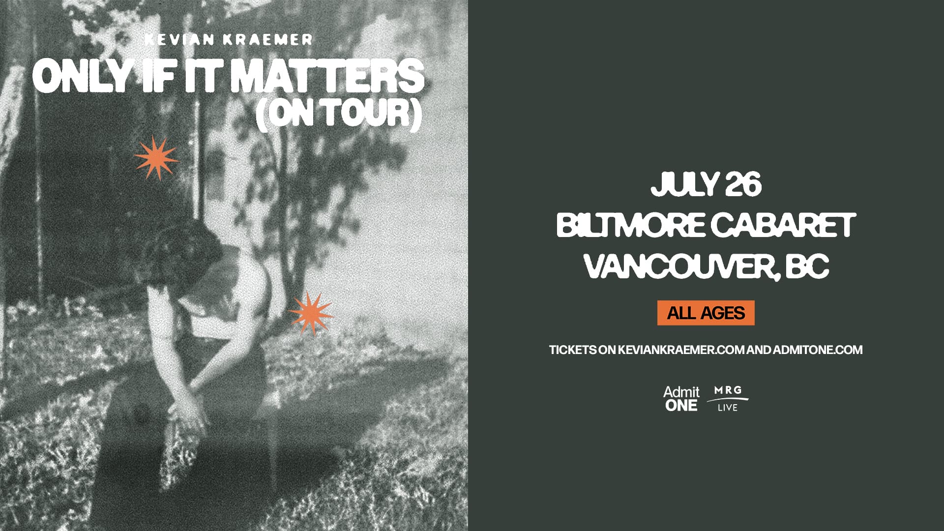MRG Live Presents: Kevian Kraemer (Vancouver) at Biltmore Cabaret
