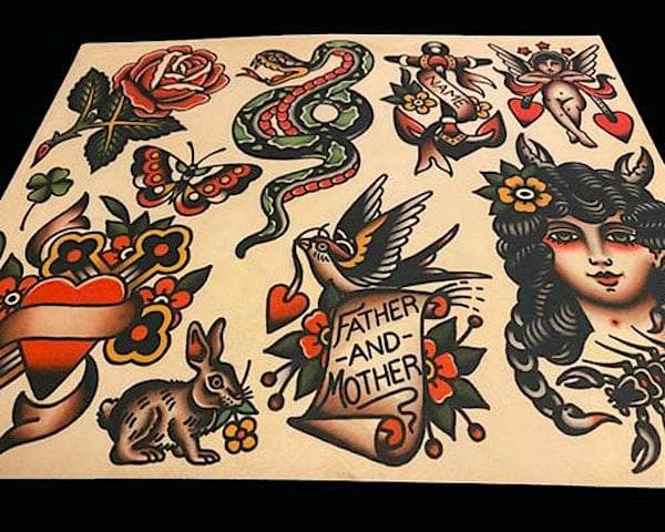 Create Your Own Traditional Tattoo Flash Sheet, And $100 Flash Tattoo Sale at Gallery Underground