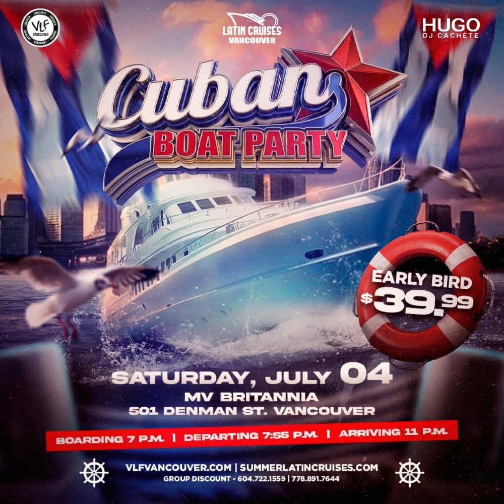 Cuban Gozadera Party Boat 2026 at M.V. Britannia