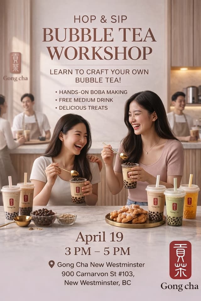 Hop & Sip: Bubble Tea Workshop at Gong cha new west