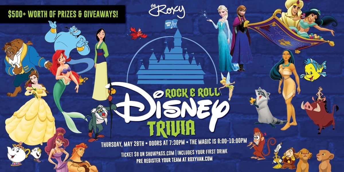 Rock & Roll Disney + Trivia at The Roxy Cabaret