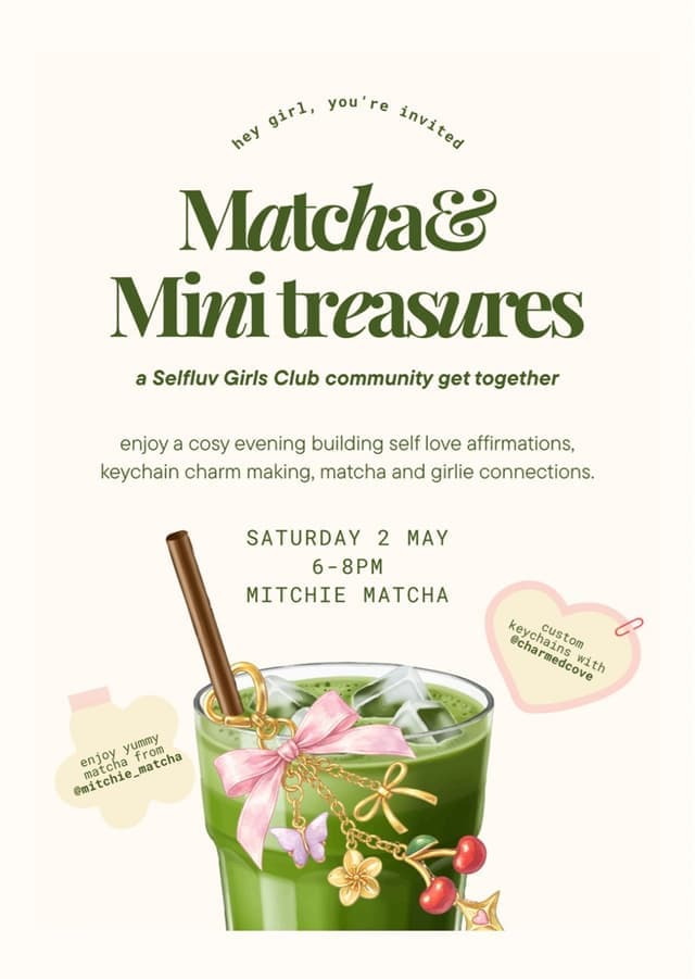 A Self Love Evening: Matcha & Charm Keychain Making at 4385 Main Street