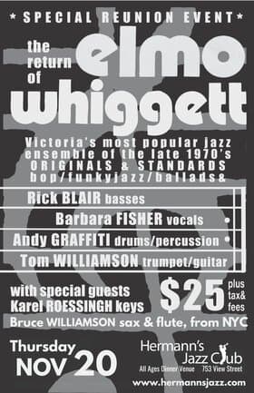 Elmo Whiggett * Special Reunion Event * at 753 View St, Victoria, BC V8W 1J9