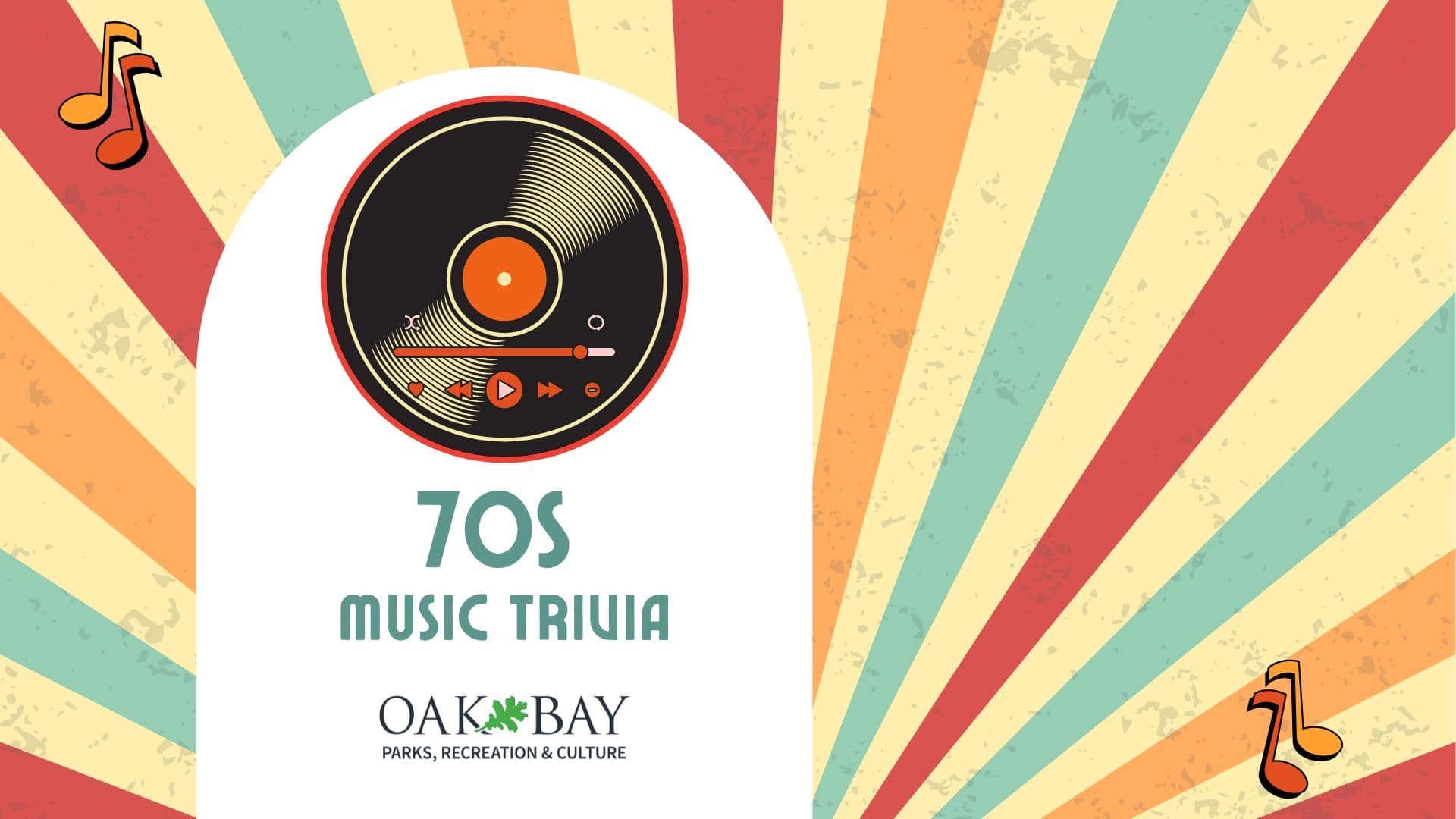 70s Music Trivia Night at Sports View Lounge, Oak Bay Recreation Centre