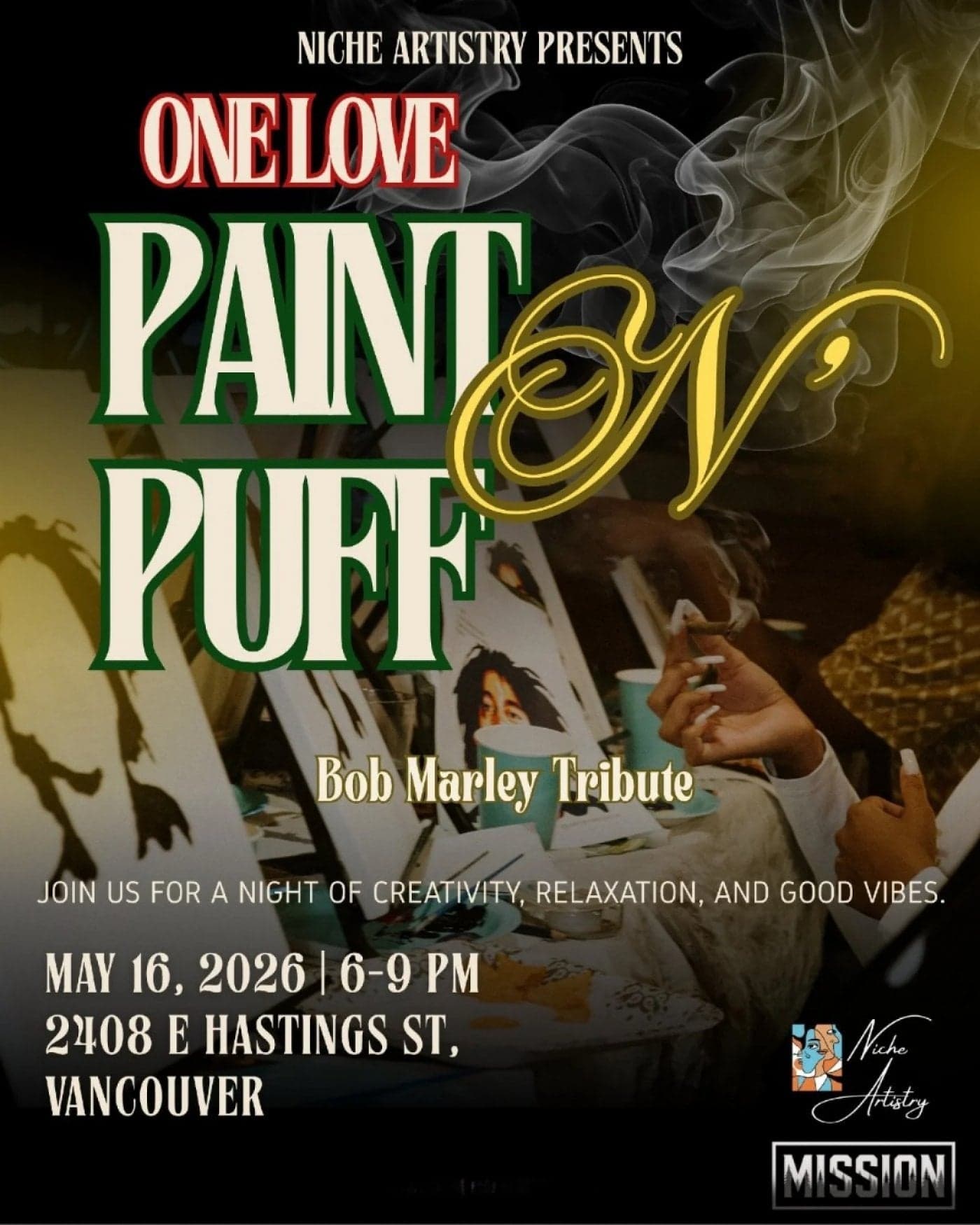 Bob Marley Paint N' Puff at Erba Lounge