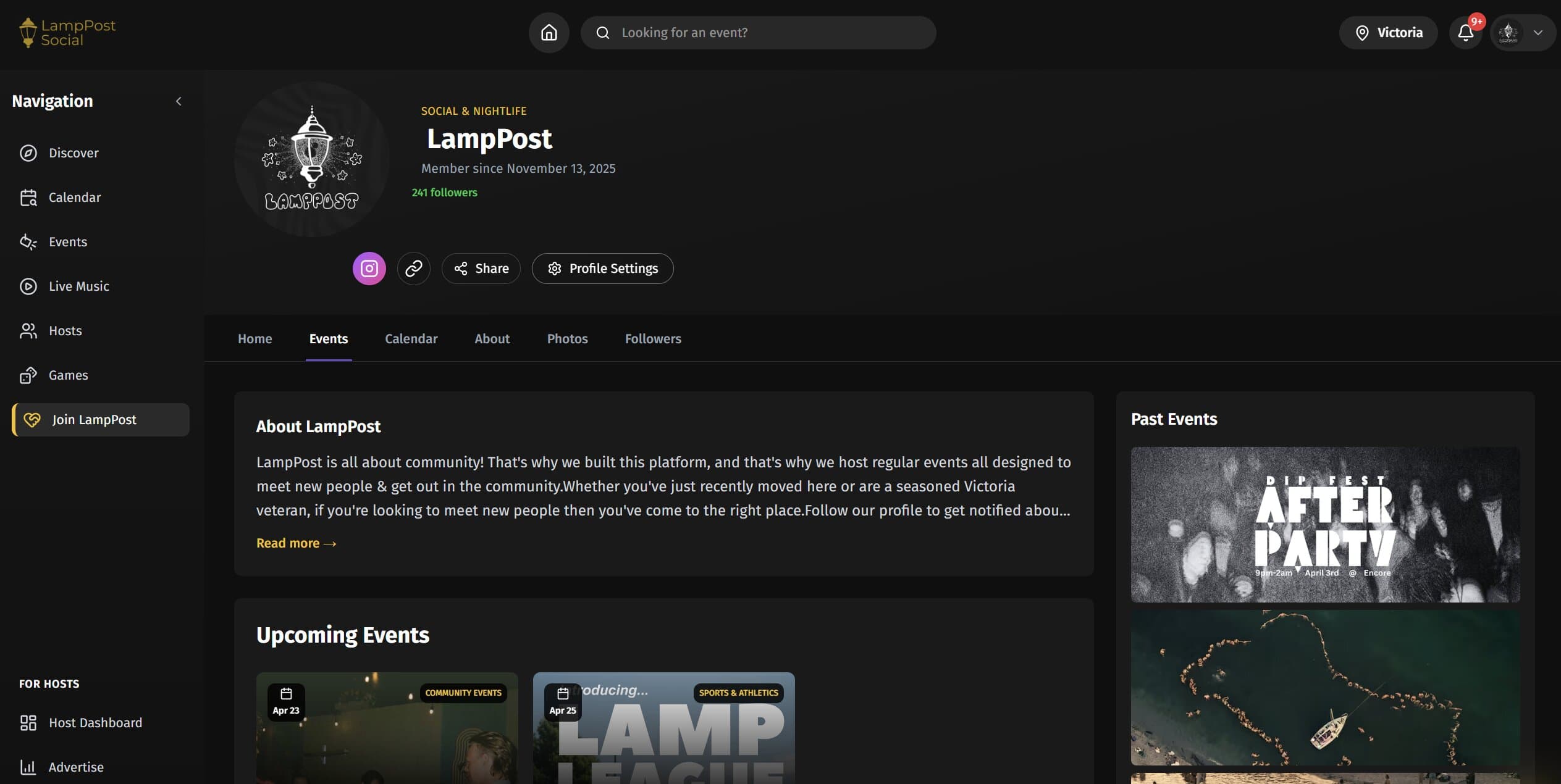 Organic Discovery — LampPost product screenshot